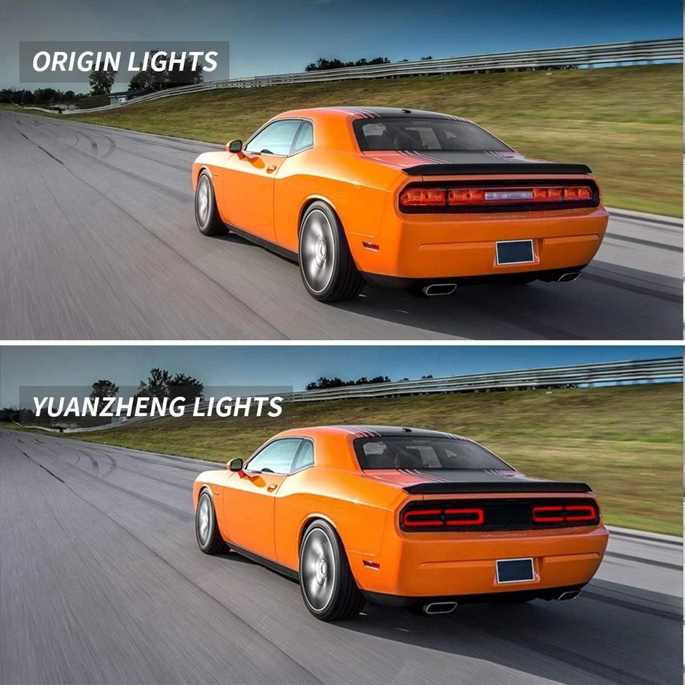 For 2008-2014 Dodge Challenger LED Tail Lights Red Clear Sequential Turn Signal - Image 4 of 4
