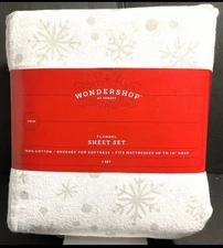 Wondershop Christmas Snowflake Twin Flannel Sheet Set - Brand New in orig wrap