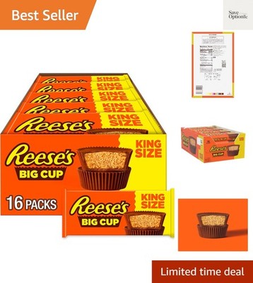 Big Cup Milk Chocolate King Size Peanut Butter Cups, Candy Packs, 2.8 oz 16 C...