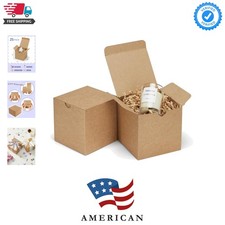 Gift Boxes 4x4x4 25 Pack Brown Kraft Paper Box with Lids Party Favor Boxes fo...