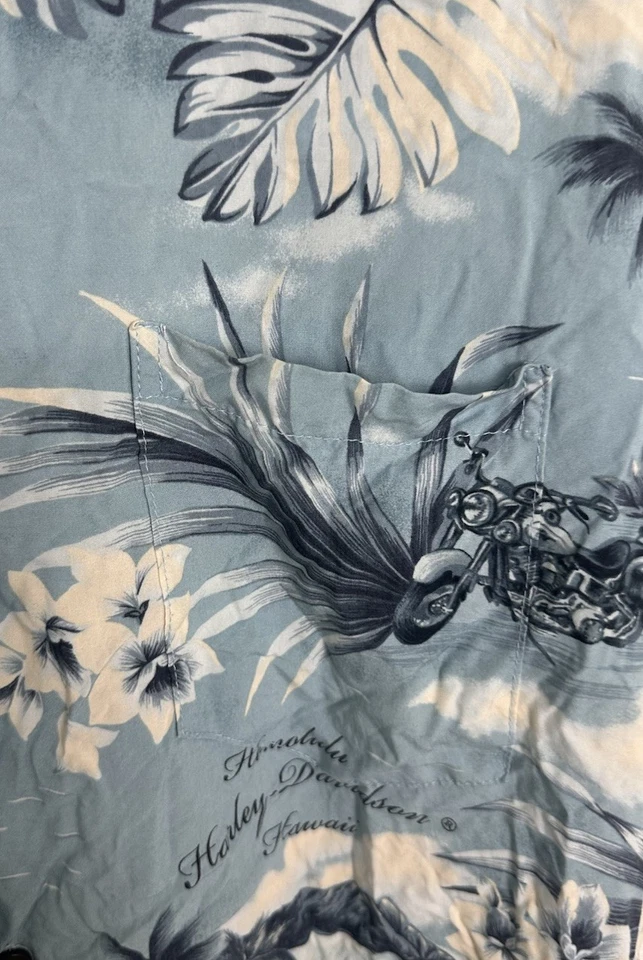 Camisa hawaiana Harley Davidson Honolulu para hombre talla mediana Foto 3 de 4