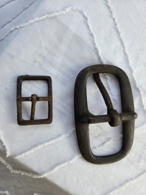 Vintage Metal Forged Wroght Iron Buckles