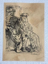 Rembrandt (Handmade) Drawing on antique paper Signed and Sealed.