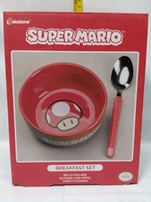 Super Mario Breakfast Set Bowl & Spoon NEW PALADONE
