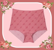 M NO SHOW Begonia Dot LOGO Stretch Victorias Secret PINK Boyshort Brief Pantie