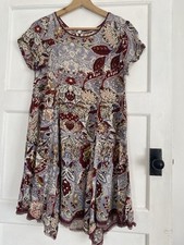 Urban Outfitters Silence + Noise Asymmetrical Dress Paisley Zip Back Size S 8 