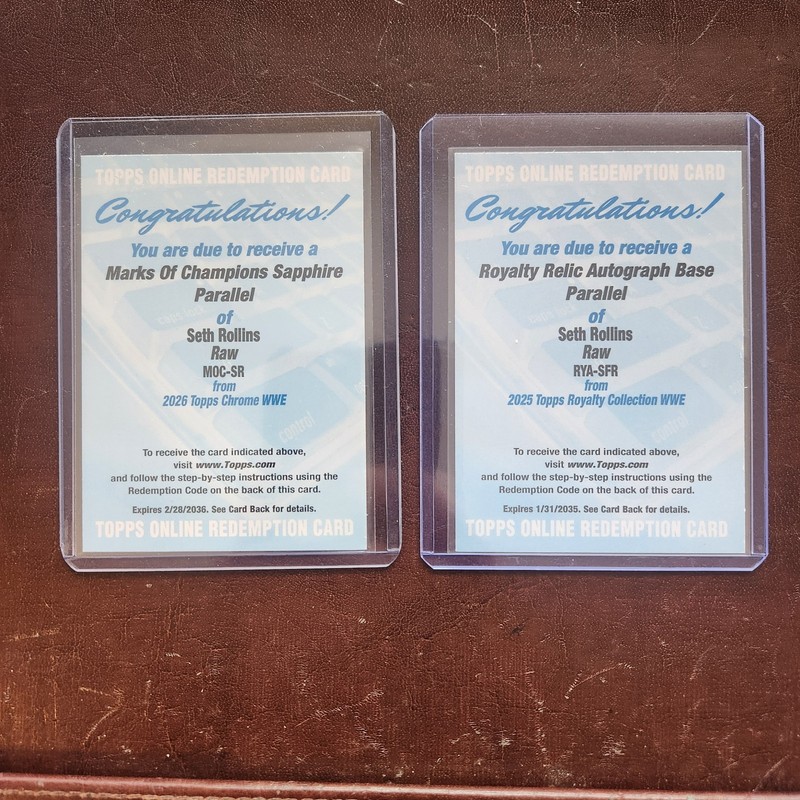 2026 Topps WWE Seth Rollins Autograph Redemption Cards (2) Relics /99 & Sapphire