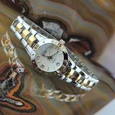 Relic By Fossil Silver & Gold Bracelet Watch Mother of Pearl Dial with Date