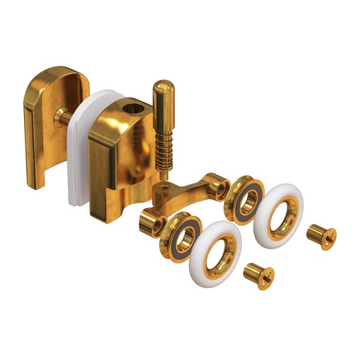 1000 x 700mm Brushed Brass Corner Entry Shower Enclosure Walk In Sliding Door - Picture 11 of 12