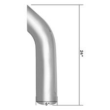 Chrome 5 Od X 24 Long Bull Horn Stack Exhaust Pipe Semi Truck Tailpipe