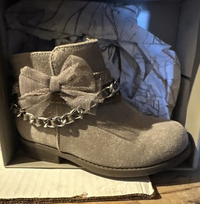 Crown Vintage Baby Girls Lil Shanley Boots Toast Textile Size 8 M