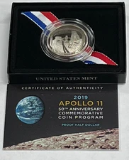 2019 S US Mint Apollo 11 Proof Clad Half Dollar Commemorative