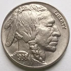 1938-D Buffalo Nickel Ch AU/UNC, Nice Grade 5C coin