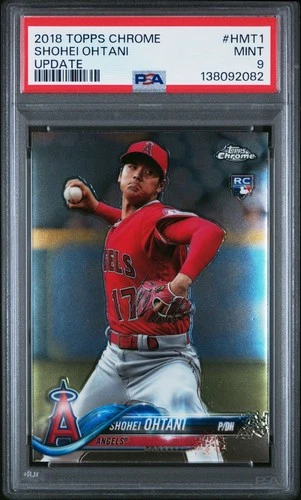 2018 TOPPS CHROME UPDATE #HMT1 SHOHEI OHTANI ROOKIE RC PSA 9