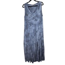 Soft Surroundings Womens Maxi Dress Large Sundress Stripes Nautical Bohemian