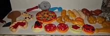 Lot Of Pretend Play Plastic Food Pizza, Pasta, Chicken, Breads