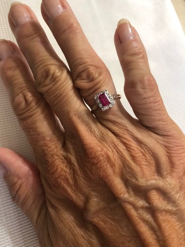 9ct 375 Fine Yellow Gold Created Pink + White Sapphire Ring size 7 🌻 2.08g - Picture 3 of 10