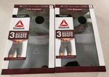 Reebok Men's SMALL 6 PAIRS Tech Comfort LONG LENGTH Boxer Briefs 9" Inseam 21425