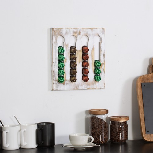 Farmhouse Whitewashed Wood Coffee Pod 