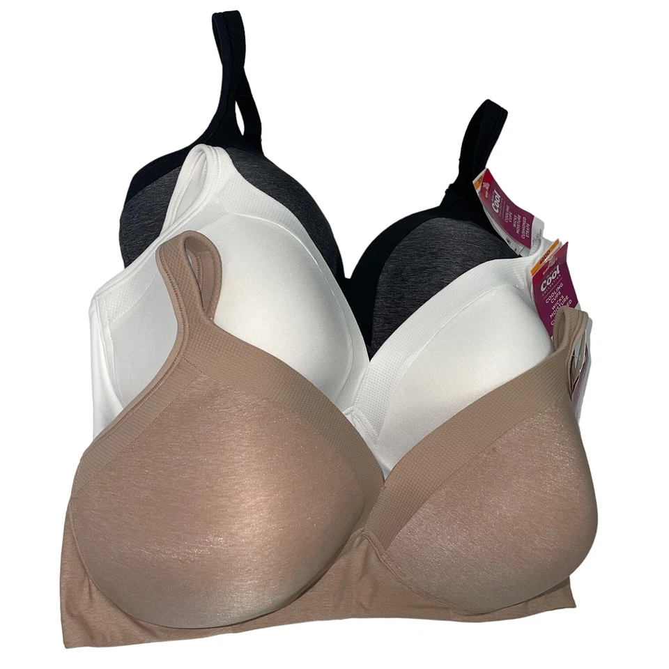 Olga Bra Wirefree Play It Cool Shaping Support Full Figure Cushion Straps GM2281 - Image 4 of 4