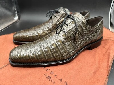 Mezlan‎ Size 13 Loafers Custom Eel Skin Chain Hardware Grey Dress Shoes Slip On Accola Textured Slip on – Mezlan main image 4