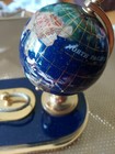 Gemstone natural stone globe letter pen holder desk stand caddy set — photo 2