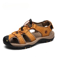 Genuine Leather Men's Sandals Outdoor Soft Casual Shoes Summer Flat Sandals