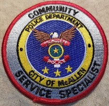 TX McAllen Texas Community Service Specialist Police Patch