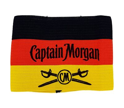 2x Captain Morgan WM EM Fußball Kapitänsband Armband Schweißband in schwarz,rot