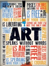 Canvas Wall Art  ART SPEAKS WITHOUT WORDS  Quotes,Classroom11   8” x 16.5”  208