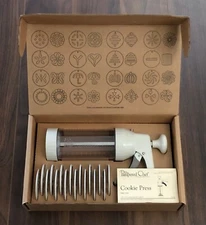 NEW The Pampered Chef Cookie Press 1525 w/ 16 Pattern Disks Instructions Holiday