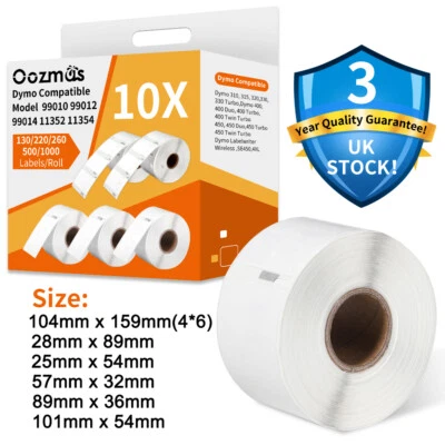 Labels For Dymo LabelWriter Turbo 440 450 4XL S0904980 11352 11354 99012 99014