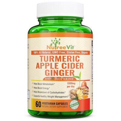 NutreeVit 100% Organic Boost Energy  - Turmeric + Apple Cider + Ginger