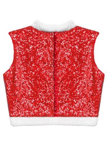 Kids Xmas Santa Elf Vest Open Front Waistcoat Costume Dance Christmas Party - Picture 18 of 69