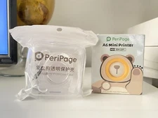 Peripage A6 Mini Bluetooth Portable Thermal Printer 304DPI New Yellow & Case