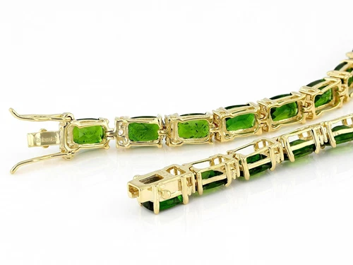 绿色镀铬 Diopside 18k 黄金纯银手链 17.88 克拉 - 第 3 张/共 6 张