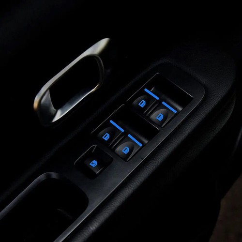 2pcs Luminous Blue Car Window Door Switch Sticker Decal Interior Accessories - Picture 5 of 16
