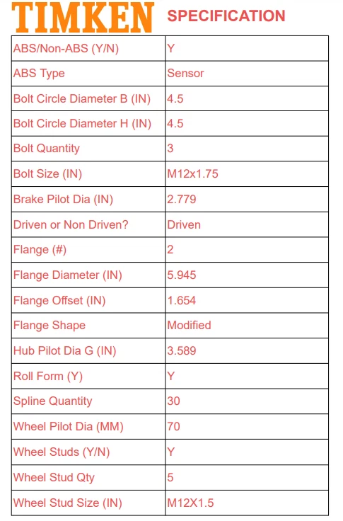 2x Buje y cojinete de rueda delantera TIMKEN para Chevy Equinox Captiva Sport Suzuki Foto 3 de 4