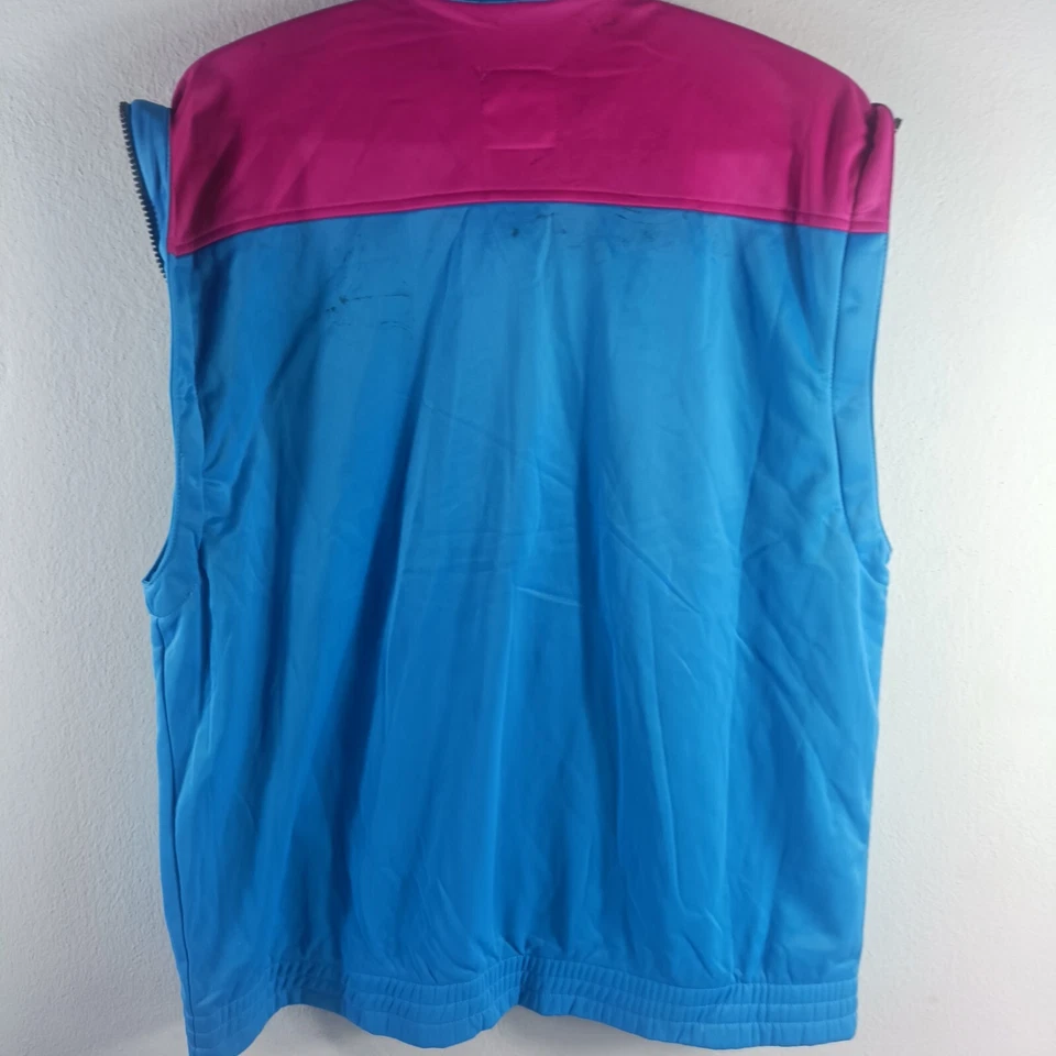 80s Track Jacket Men's Large Blue Pink Oversized World Campus - Image 4 of 4