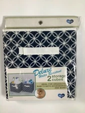 Delta Children Navy Deluxe Water Resistant Storage Cubes 2 pk 10.5"x10.5" NEW!