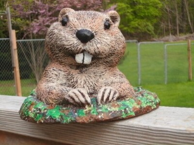 Groundhog Day Concrete Statue  garden decor whimsical outdoor use Caddyshack