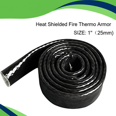 1'' Insulation Heat Shielded Thermo Armor Fire Sleeve Silicone Coated Fiberglass