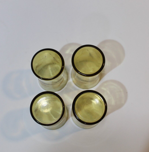 Vtg Elegance Federal Glass Golden Wheat 6oz Juice Amber Glasses MCM - Set of 4 - Picture 3 of 8