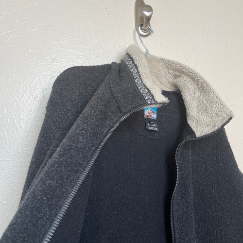Alf Alfwear Kuhl Jacket Mens M Black Full Zip Sherpa Pile Collar Aztec Vintage - Picture 7 of 16