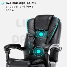 Executive Massage Office Chair Premium PU Leather Recliner Computer Gaming Seat — image 7