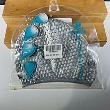 NEW Omid Swim Cap with Water Drop Design 1201 Silver