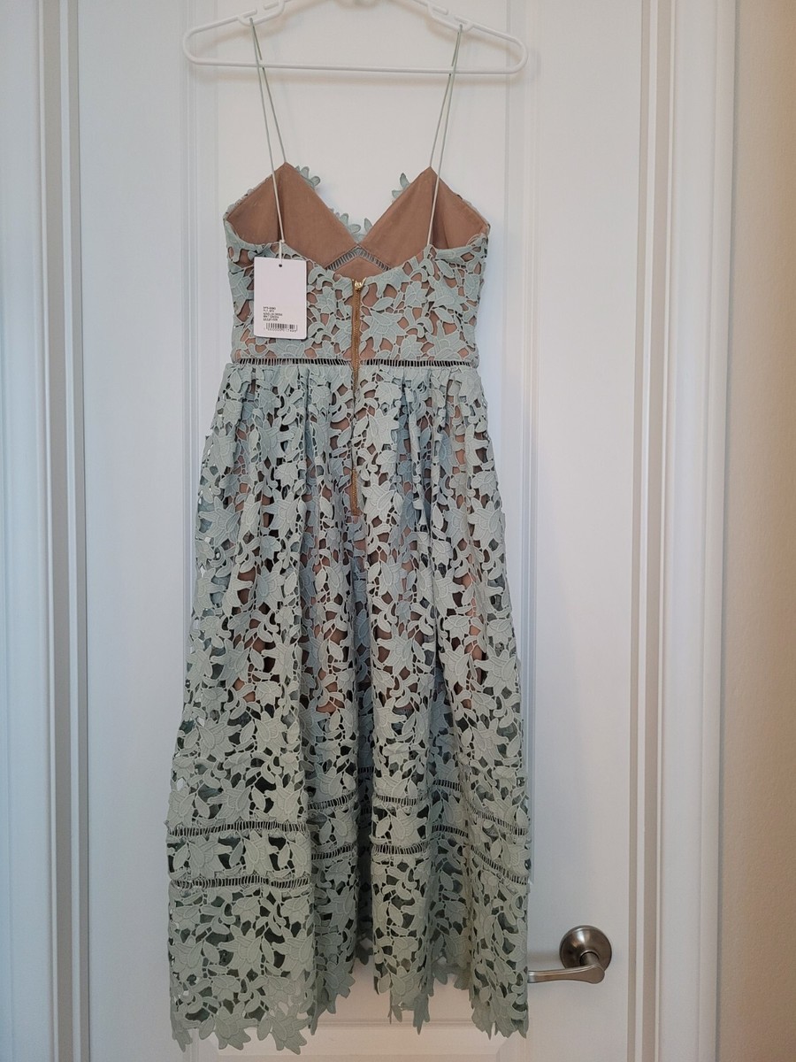 Self-Portrait Azalea Lace Midi Dress - Mint US Size 6 | eBay