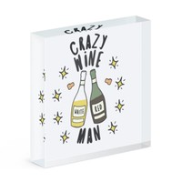 VerrüCkte Wein Mann Stars Acryl Foto Block Rahmen Lustiger Witz Vatertag