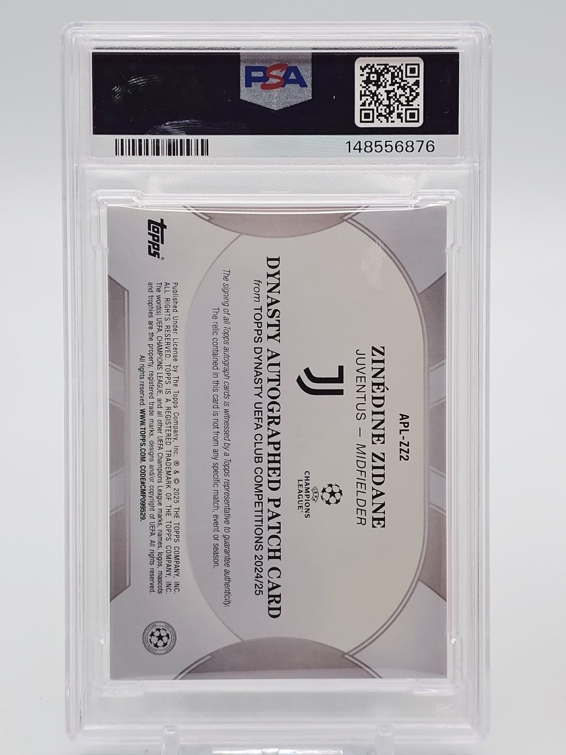 ZINEDINE ZIDANE 2024-25 TOPPS DYNASTY GOLD AUTO PATCH 1/1 PSA AUTHENTIC Q5997 view 2