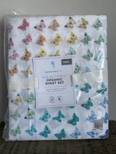 Pottery Barn Kids Aria Butterfly Rainbow Organic Cotton Twin Sheet Set